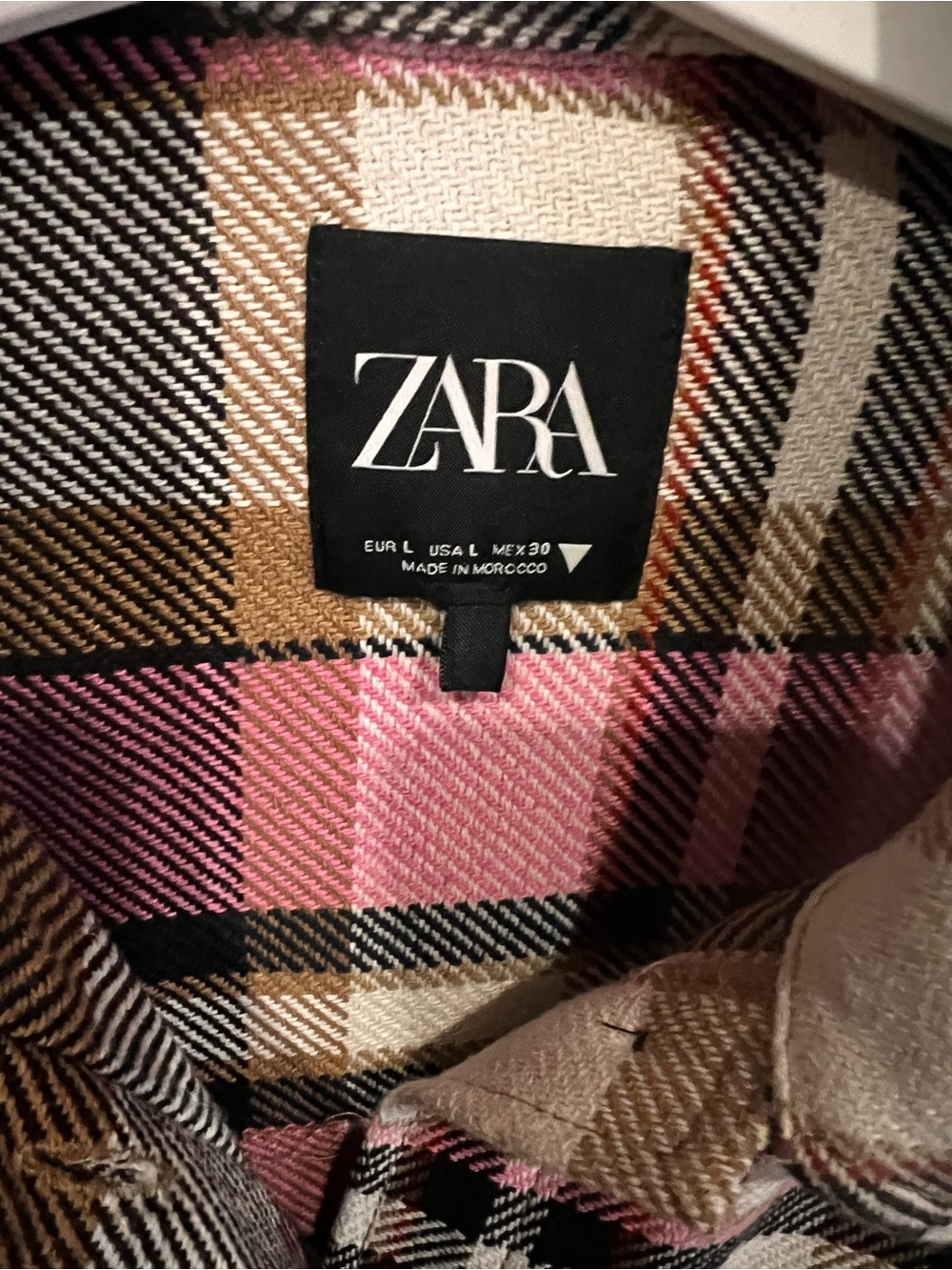 ZARA Pink Plaid womenโs Shirt